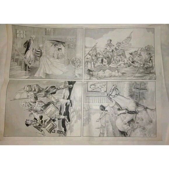 (4) 9"X12" Tri-Chem Pictures To Paint Patriotic Revolution History Flag Vintage - Picture 1 of 9